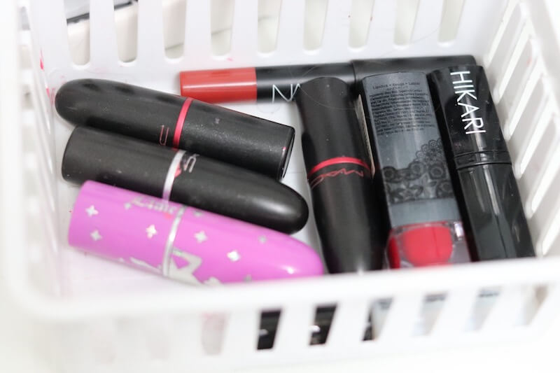 Lipstick organization bin