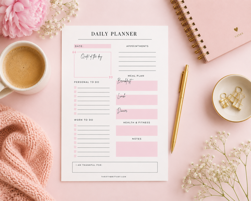 Free Daily Planner Printable Download