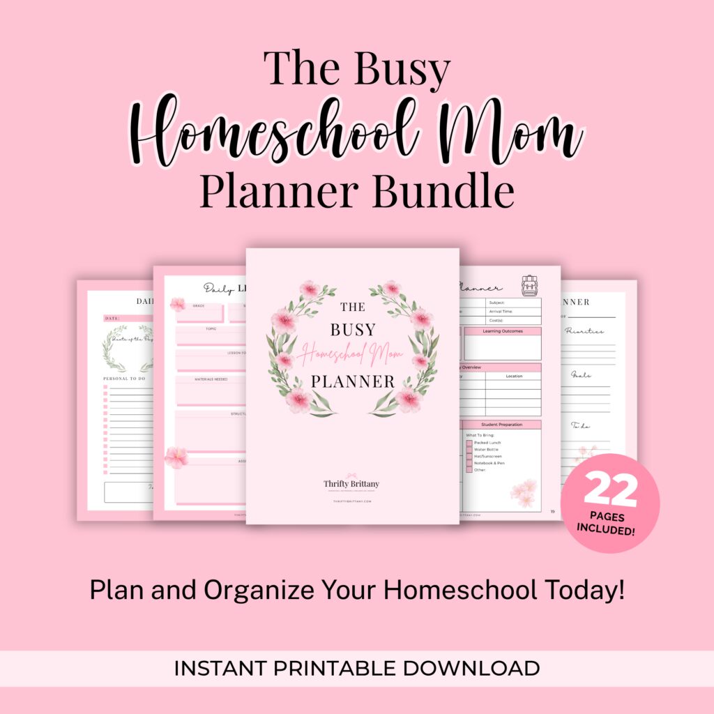 Busy Homeschool Mom Planner Thrifty Brittany