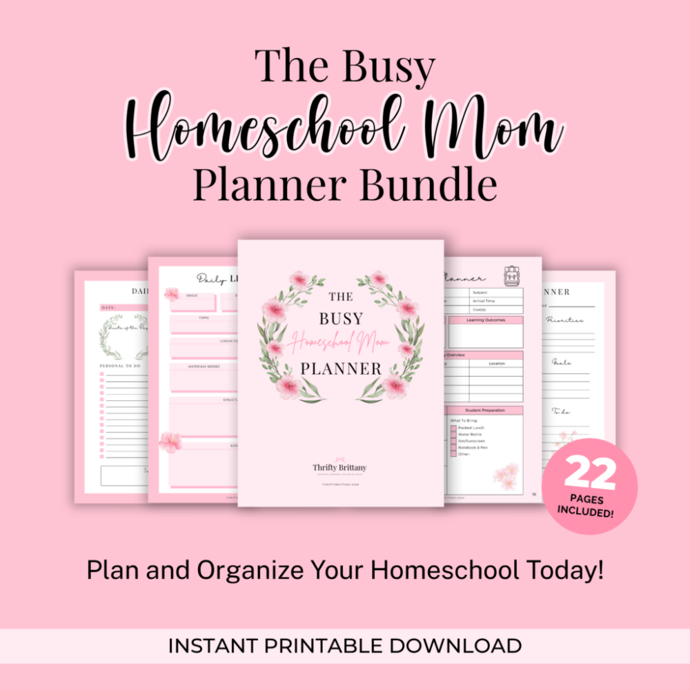 Busy Homeschool Mom Planner Thrifty Brittany