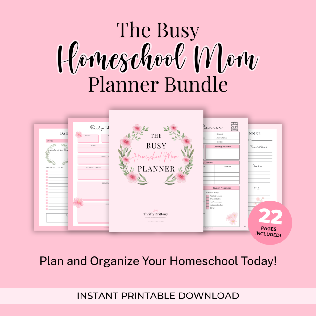 Busy Homeschool Mom Planner Thrifty Brittany