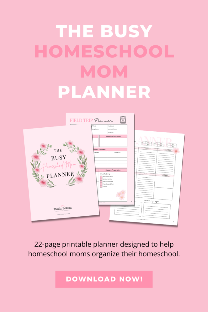 the busy homeschool mom planner printable - Thrifty Brittany