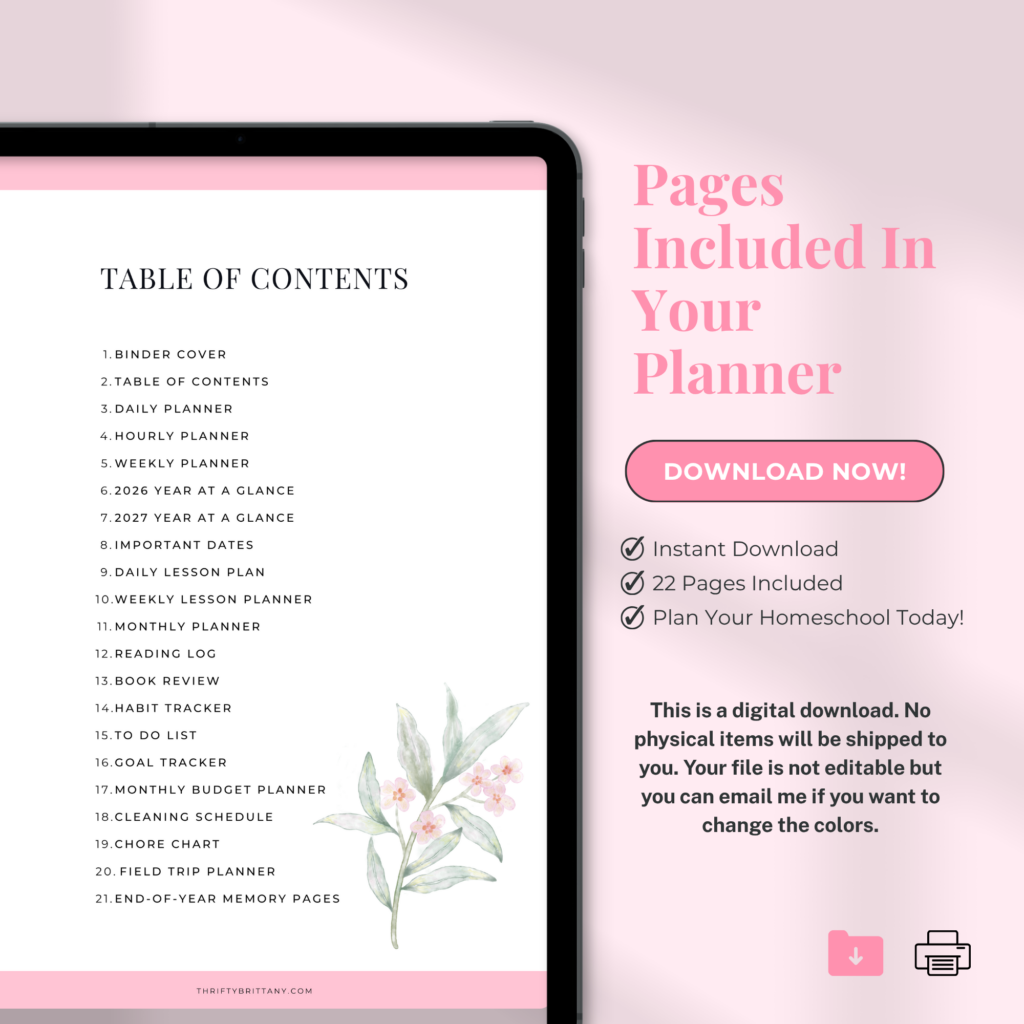 Busy Homeschool Mom Planner Printable | 22-Page PDF Bundle - Image 2
